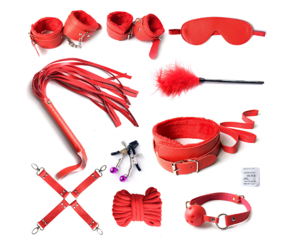 Red 10-Piece Red BDSM Kit