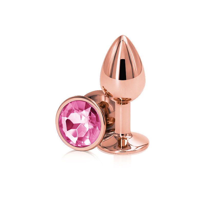 Small Rose Gold Pink Gem Butt Plug