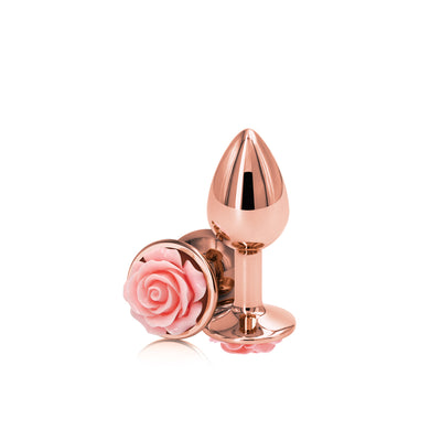 Small Rose Gold Pink Flower Butt Plug